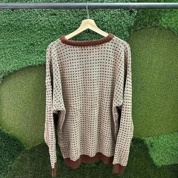 Vintage Grenadier  Checkered Brown Sweater Size XL - Picture 2 of 6